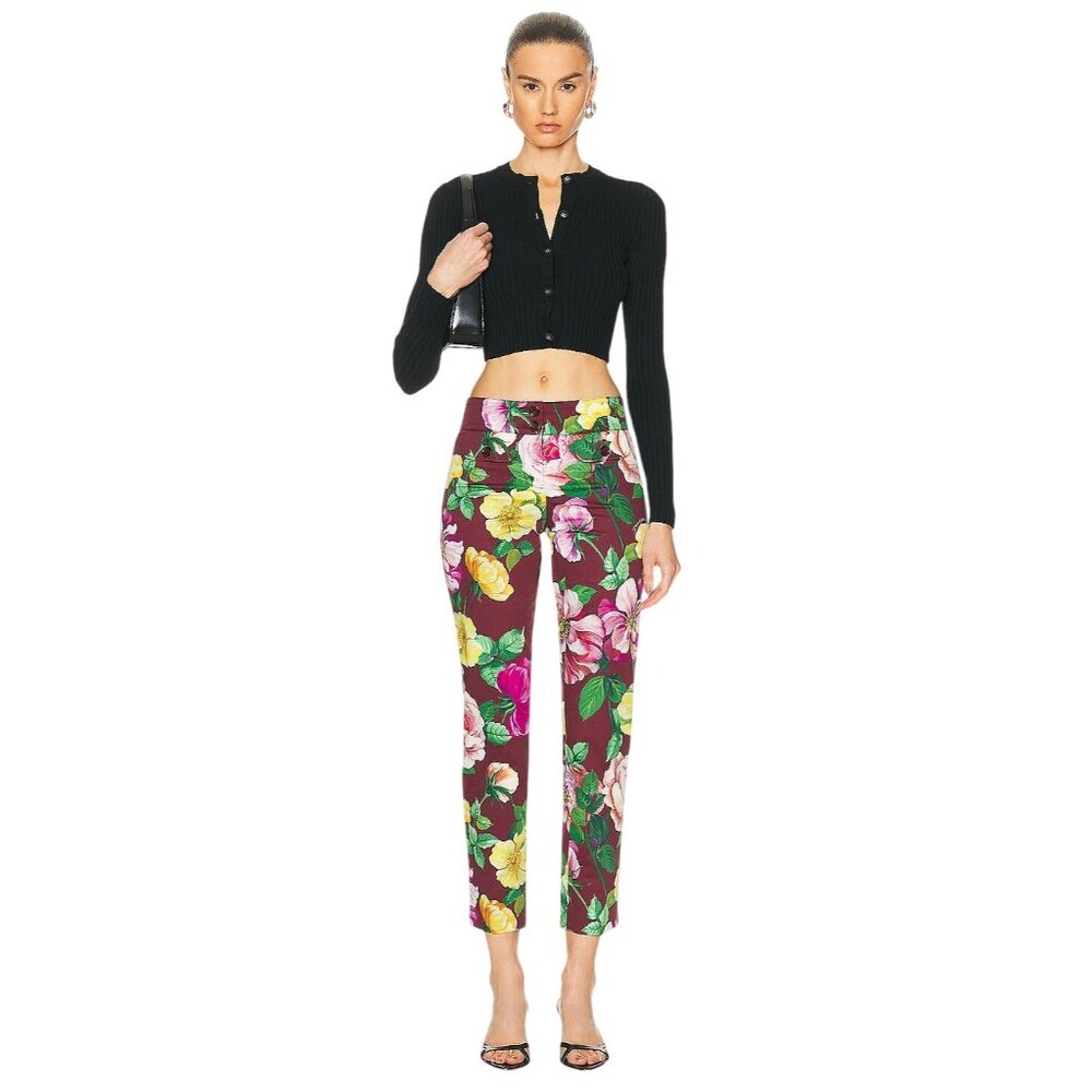 Dolce & Gabbana Floral Pants in Camelia 36 New Womens Ankle Trousers